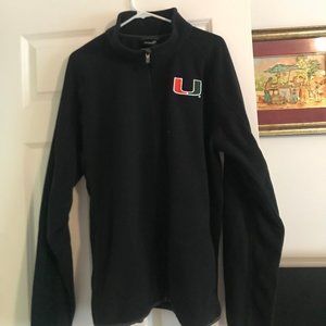 Miami Hurricanes black Zip-Up Sweater